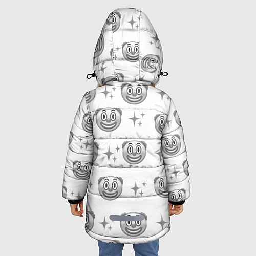 Зимняя куртка для девочки Клоунада чб / 3D-Красный – фото 4