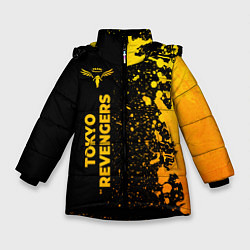 Зимняя куртка для девочки Tokyo Revengers - gold gradient: по-вертикали