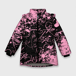 Зимняя куртка для девочки Блэкпинк - автографы