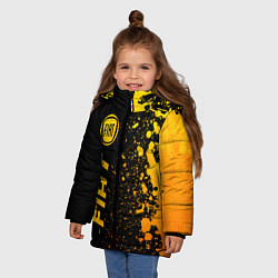 Куртка зимняя для девочки Fiat - gold gradient: по-вертикали, цвет: 3D-черный — фото 2