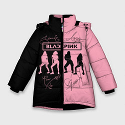 Куртка зимняя для девочки Blackpink силуэт девушек, цвет: 3D-черный