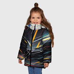 Куртка зимняя для девочки Безграничные трещины, цвет: 3D-черный — фото 2