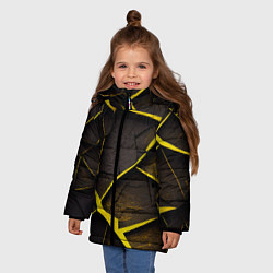 Куртка зимняя для девочки Угольные разломы, цвет: 3D-светло-серый — фото 2