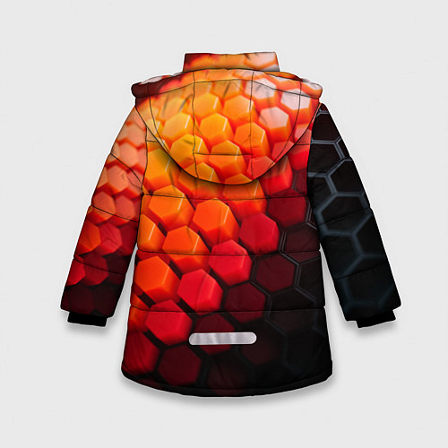 Зимняя куртка для девочки Hexagon orange / 3D-Красный – фото 2