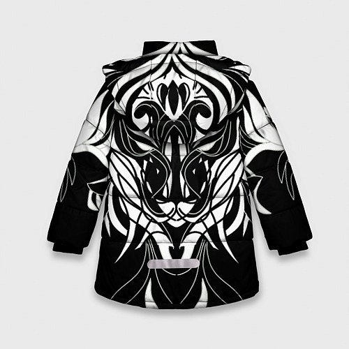 Зимняя куртка для девочки Белый узор / 3D-Черный – фото 2