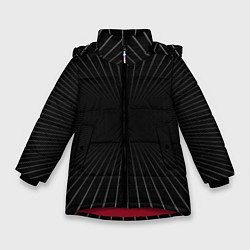 Куртка зимняя для девочки Сетка пространства чёрный фон, цвет: 3D-красный