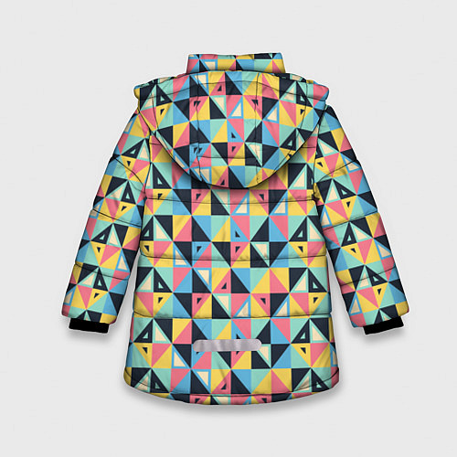Зимняя куртка для девочки Треугольная мозаика / 3D-Черный – фото 2