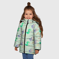Куртка зимняя для девочки Милый узорчик, цвет: 3D-красный — фото 2