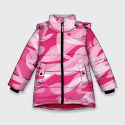 Куртка зимняя для девочки Камуфляж в розовом, цвет: 3D-красный