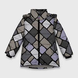 Куртка зимняя для девочки Плиточка, цвет: 3D-светло-серый