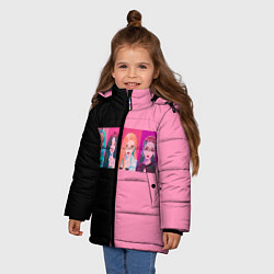Куртка зимняя для девочки Группа Black pink на черно-розовом фоне, цвет: 3D-красный — фото 2