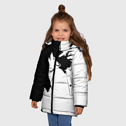 Куртка зимняя для девочки Волчий вой в горах, цвет: 3D-черный — фото 2