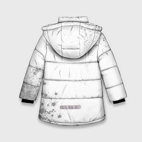 Зимняя куртка для девочки Skyrim glitch на светлом фоне: надпись, символ / 3D-Черный – фото 2