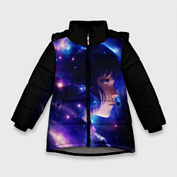 Куртка зимняя для девочки Космическая женщина, цвет: 3D-светло-серый