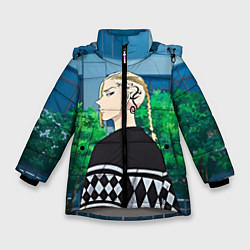 Куртка зимняя для девочки Кэн Рюгудзи, цвет: 3D-светло-серый