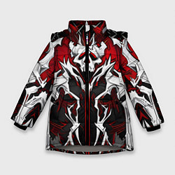 Куртка зимняя для девочки Агрессивные кости, цвет: 3D-светло-серый