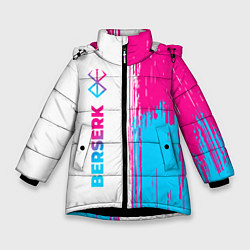 Куртка зимняя для девочки Berserk neon gradient style: по-вертикали, цвет: 3D-черный
