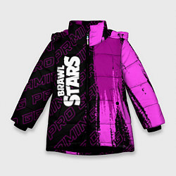 Куртка зимняя для девочки Brawl Stars pro gaming: по-вертикали, цвет: 3D-черный