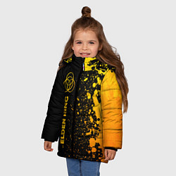Куртка зимняя для девочки Elden Ring - gold gradient: по-вертикали, цвет: 3D-черный — фото 2