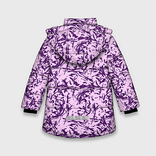 Зимняя куртка для девочки Мягкий сиреневый / 3D-Черный – фото 2
