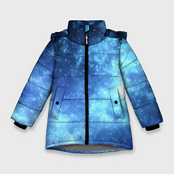 Зимняя куртка для девочки Яркие звёзды в космосе
