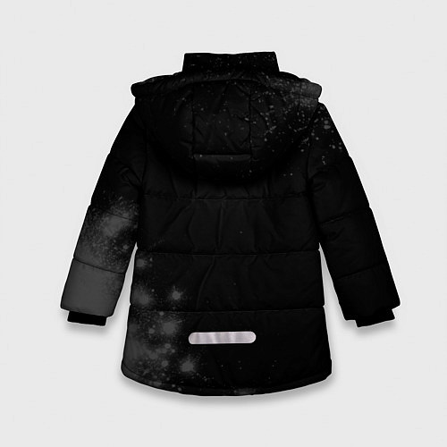 Зимняя куртка для девочки Valorant glitch на темном фоне: надпись, символ / 3D-Черный – фото 2