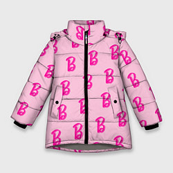 Куртка зимняя для девочки Барби паттерн буква B, цвет: 3D-светло-серый