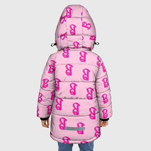 Зимняя куртка для девочки Барби паттерн буква B / 3D-Красный – фото 4