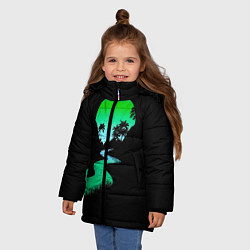 Куртка зимняя для девочки Неоновая речка, цвет: 3D-светло-серый — фото 2