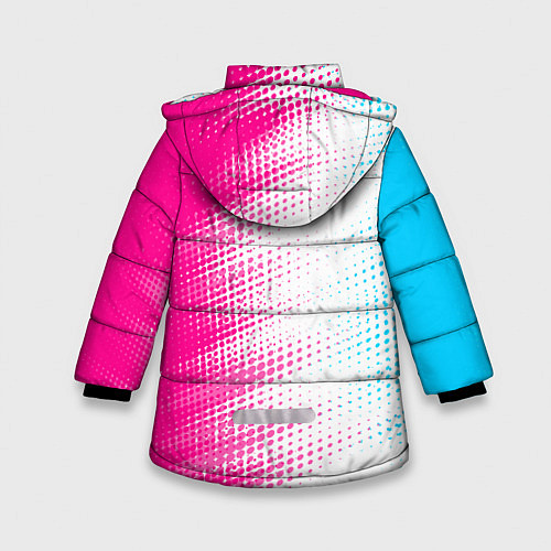 Зимняя куртка для девочки Porsche neon gradient style: по-вертикали / 3D-Черный – фото 2