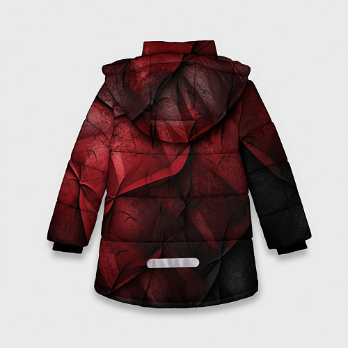 Зимняя куртка для девочки Black red texture / 3D-Светло-серый – фото 2