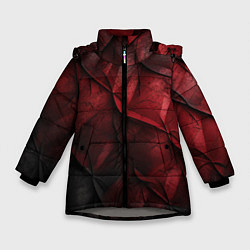 Зимняя куртка для девочки Black red texture