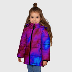 Куртка зимняя для девочки Абстрактные разводы на воде, цвет: 3D-черный — фото 2