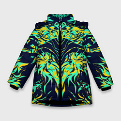 Куртка зимняя для девочки Сияние узора, цвет: 3D-черный