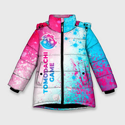 Куртка зимняя для девочки Tomodachi Game neon gradient style: по-вертикали, цвет: 3D-черный