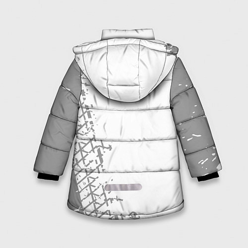 Зимняя куртка для девочки FAW speed на светлом фоне со следами шин: по-верти / 3D-Черный – фото 2