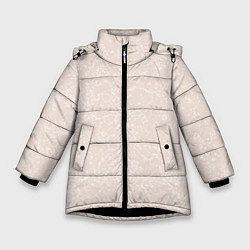 Куртка зимняя для девочки Текстура светло-бежевый, цвет: 3D-черный