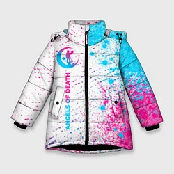 Куртка зимняя для девочки Angels of Death neon gradient style: по-вертикали, цвет: 3D-черный