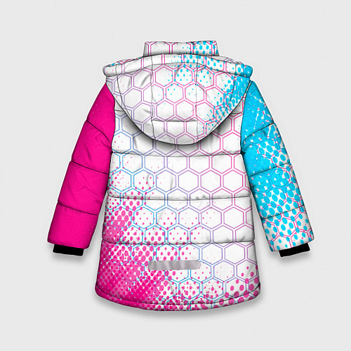 Зимняя куртка для девочки FAW neon gradient style: надпись, символ / 3D-Черный – фото 2