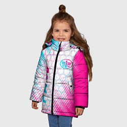 Куртка зимняя для девочки FAW neon gradient style: надпись, символ, цвет: 3D-черный — фото 2
