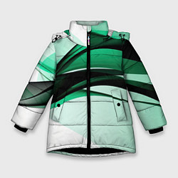 Куртка зимняя для девочки White green black, цвет: 3D-черный