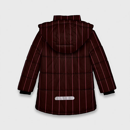 Зимняя куртка для девочки Полосы тёмно-бордовый / 3D-Черный – фото 2