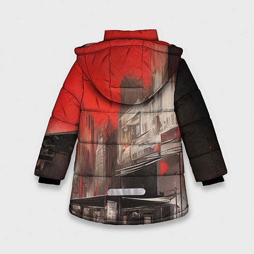 Зимняя куртка для девочки Смотрящая за районом / 3D-Черный – фото 2