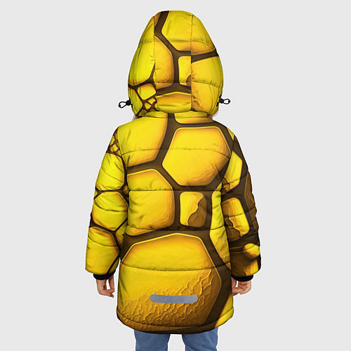 Зимняя куртка для девочки Желтые объемные плиты / 3D-Красный – фото 4