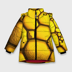 Зимняя куртка для девочки Желтые объемные плиты