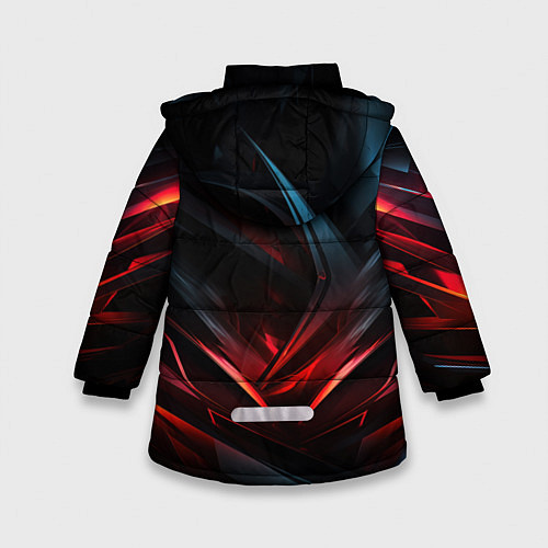 Зимняя куртка для девочки Black red abstract / 3D-Черный – фото 2