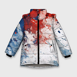 Куртка зимняя для девочки Краски в цветах России, цвет: 3D-светло-серый