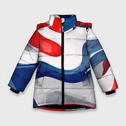 Зимняя куртка для девочки Абстракция в цветах флага России