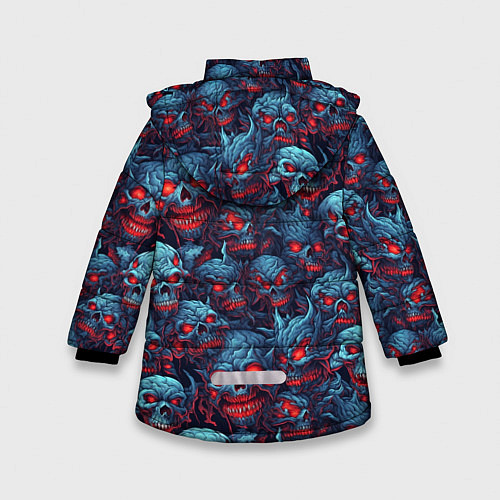 Зимняя куртка для девочки Monster skulls pattern / 3D-Черный – фото 2