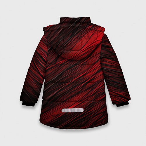 Зимняя куртка для девочки Black red texture / 3D-Красный – фото 2